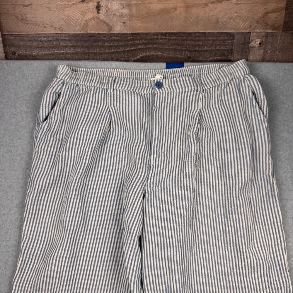 Aerie Pants Womens XXL Blue White Striped Wide Leg 100% Cotton Gauzy‎ Beachy - Picture 5 of 9